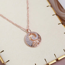 Load image into Gallery viewer, 585 Rose Gold Crystal Studded Pendant Necklace