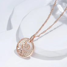 Load image into Gallery viewer, 585 Rose Gold Crystal Studded Pendant Necklace