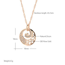 Load image into Gallery viewer, 585 Rose Gold Crystal Studded Pendant Necklace