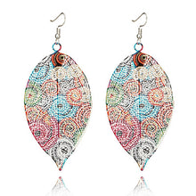 Load image into Gallery viewer, Colorful Tassel Multicolor Leaf Droplets Long earrings