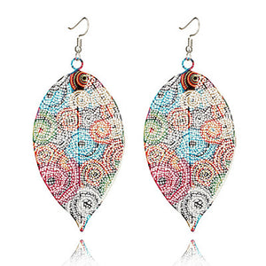 Colorful Tassel Multicolor Leaf Droplets Long earrings