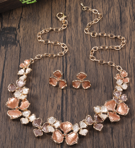 Gold Plated, Stainless Steel, Enamel Coated Stylish Set in Gold