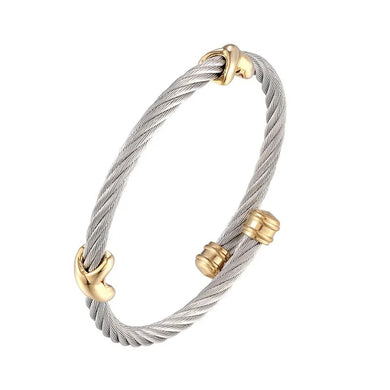 Spring Wired Titanium Steel Cuff Bracelet / Bangle classic wear