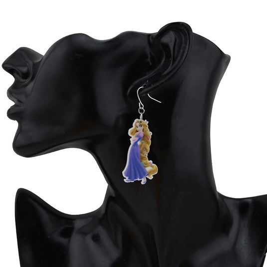 Disney Princess Tangled Rapunzel Necklace with pretty Acrylic drop earrings