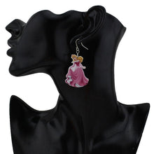 Load image into Gallery viewer, Disney Princess Aurora Necklace with pretty Acrylic drop earrings