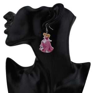 Disney Princess Aurora Necklace with pretty Acrylic drop earrings