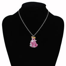 Load image into Gallery viewer, Disney Princess Aurora Necklace with pretty Acrylic drop earrings