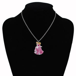 Disney Princess Aurora Necklace with pretty Acrylic drop earrings