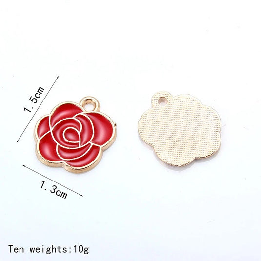 Colorful Flower Charm Pendants