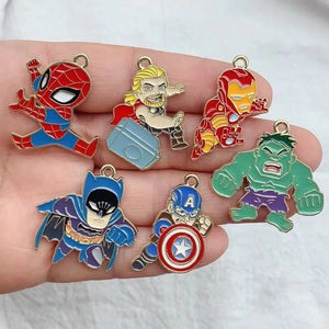 Capt. America Charm Pendant with Black Leather Chain