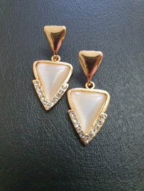 Stylish Metallic plating Pearl Drop Earrings