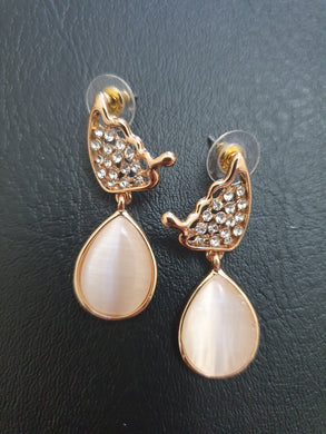 Stylish Metallic plating Pearl Drop Earrings