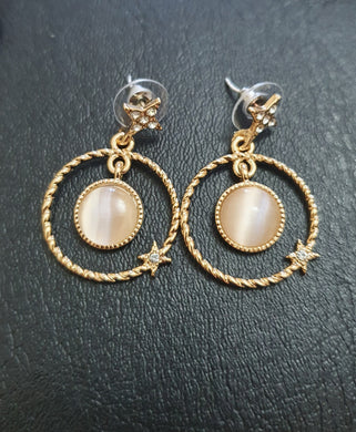 Stylish Metallic plating Pearl Drop Earrings