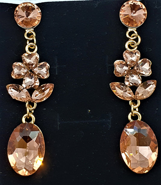 Multi colored stones outlined in Gold classic wear danglers 6 classic colors to add grace to any of your classic outfits