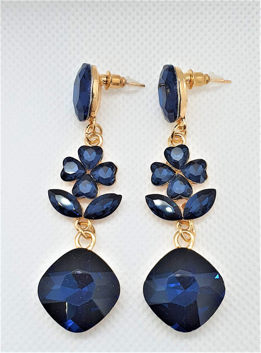 Multi colored stones outlined in Gold classic wear danglers 6 classic colors to add grace to any of your classic outfits