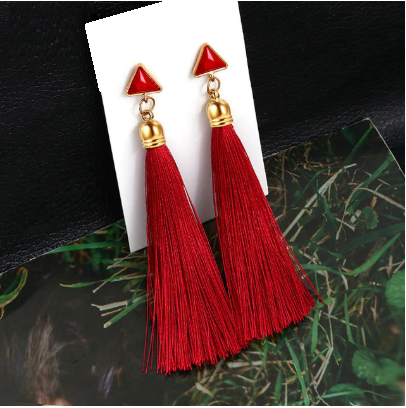 Red Tassel Earring, Red Earring, - Etsy India