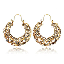 Load image into Gallery viewer, Vintage Metallic Drop Hoop Earrings