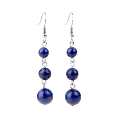 Purple Agate Stone Drop Earrings