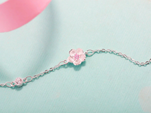 Load image into Gallery viewer, 925 Silver Bracelet in a Beautiful Pink Flower