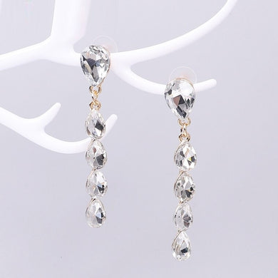 White Zircon stones outlined in Gold classic wear danglers