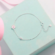 Load image into Gallery viewer, 925 Silver Bracelet in a Beautiful Pink Flower