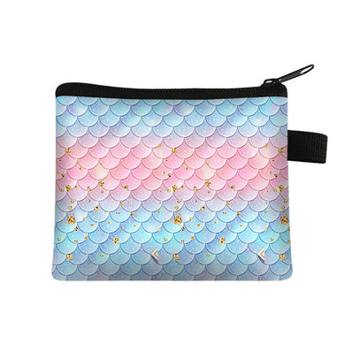 Sequin Mermaid Print Polyester Cosmetic Bag / Coin Purse 13.5 x 11cm