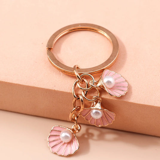 Pink Shell Bag Charm / Keychain