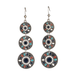 Classic Indo Western drop earrings with an ethnic look in Shades of Blue