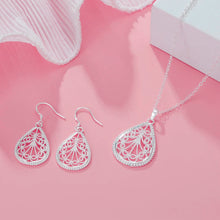 Load image into Gallery viewer, Water Drop 925 Silver Set with a Pretty Necklace and matching Earrings