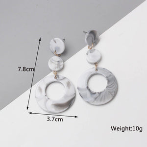 Korean Style Stylish Acrylic Danglers in Gray
