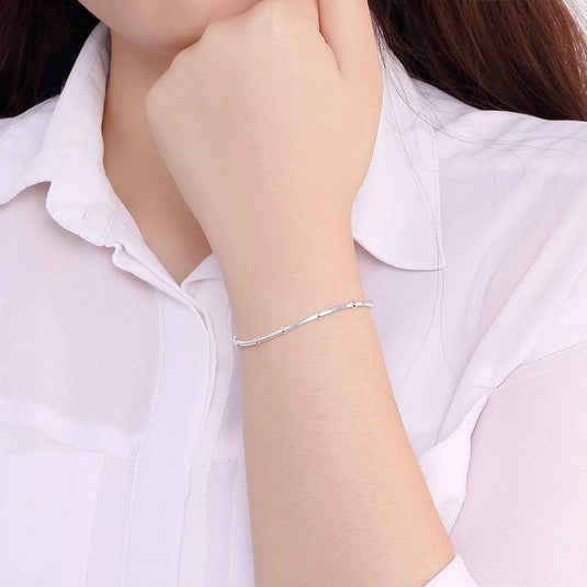 925 Silver Single Layer Beaded Bracelet