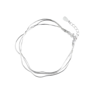 925 Silver 3 layered Adjustable Bracelet