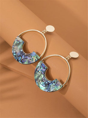 Shell Earrings in Acrylic in Sea Blue & Green colors