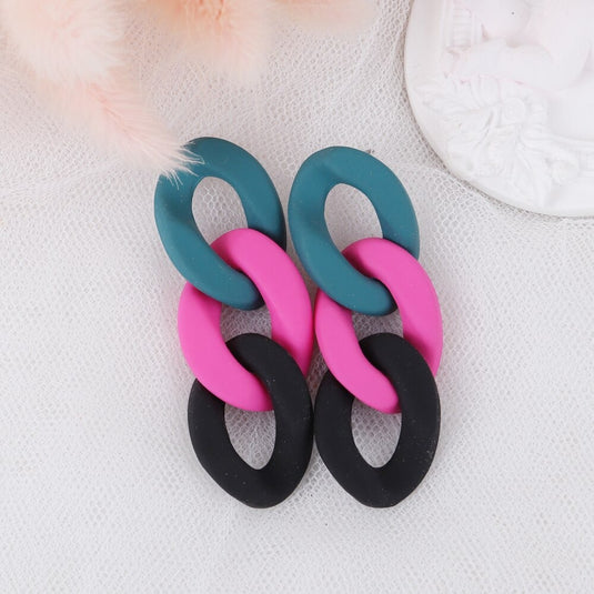Neon colored Geometric Design Acrylic Drop Earrings