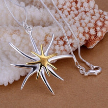 Load image into Gallery viewer, Starfish Design Pendant in a long Snake Chain