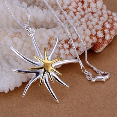 Starfish Design Pendant in a long Snake Chain
