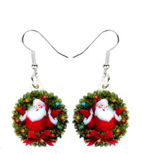 Load image into Gallery viewer, Trendy Acrylic Santa Christmas Drop Earrings