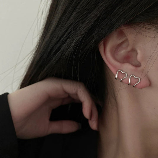Crystal Flower Drop Cuff Earrings
